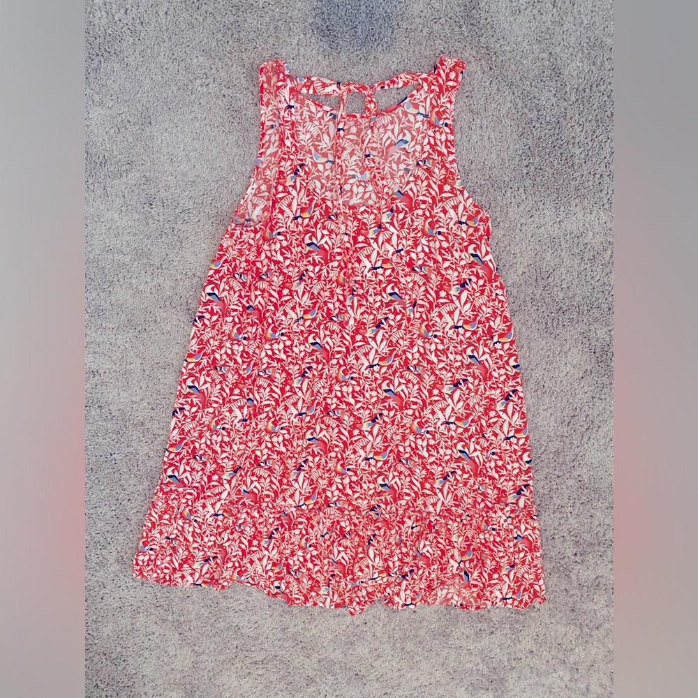 LOFT floral bird dress tie back LIKE NEW!
